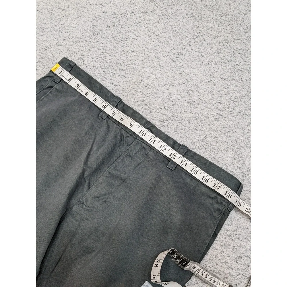 Eddie Bauer Classic Fit Pants Men 36x30 Charcoal Khaki Straight Flat Front Chino